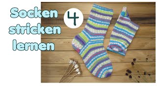 Socken stricken lernen TEIL 4 von 5  Zwickel und Fuß [upl. by Ahsaeit]