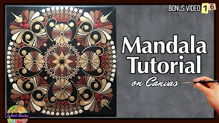 Mandala Painting Tutorial  Canvas Wall Art [upl. by Arot79]