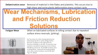 Tribological Systems Design  Lecture 8  Wear Mechanisms Lubrication Friction Reduction Solutions [upl. by Sam667]