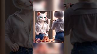 Kittens do makeup cat catlover kitten catshorts cute cattales catstoys ai smartcat [upl. by Ariuqahs235]