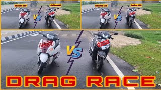 Honda Activa 125 Hsmart vs Suzuki Access 125 vs hero maestro 125 vs tvs Jupite125 Drag Race [upl. by Einahpet]