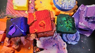 Dyed Chalk Blocks I Colorful Reforms I Super Dusty  ASMR I Oddly Satisfying [upl. by Sharos]