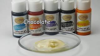 Colorantes para chocolate en gel liposolubles  Pintar chocolate blanco [upl. by Ahtael]