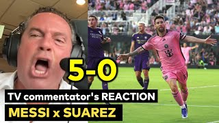 TV commentator reaction to Messi and Suarez goal vs Orlando City [upl. by Aynotahs]