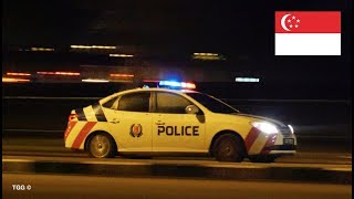 RARE Singapore Police Car Responding With Lights NEW Livery [upl. by Emlin]