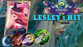 LESLEY GAMEPLAY  1 HIT CRAZY DAMAGE mobilelegends lesley mlbb [upl. by Mllly]