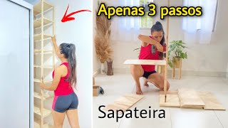 DIY  SAPATEIRA COM APENAS 3 PASSOS  MÓVEL DE MADEIRA [upl. by Nitsrek988]