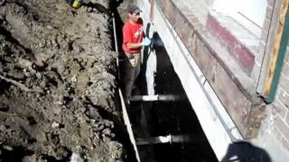 Foundation wall waterproofing Liquid Rubber [upl. by Aitselec]