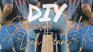 DIY LACE UP JEANS  Samaria Leah Inspired [upl. by Laurette]