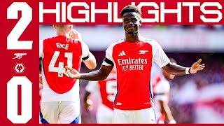 STARTING WITH A WIN ❤️  HIGHLIGHTS  Arsenal v Wolves 20  Havertz amp Saka  Premier League [upl. by Leonora]