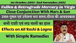 Retrograde Mercury in close Conjunction with Mars amp Sun Effects on All Rashi and Lagna VakriBudh [upl. by Harwill]