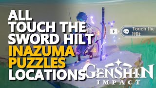 All Touch the Sword Hilt Locations Genshin Impact Puzzles [upl. by Eelahc]