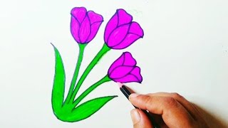 pencil drawing flowers easy step by step ।। flower art in pencil [upl. by Homovec680]