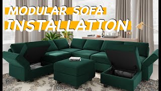 Belffin  Modular Sofa Assembly Instructions [upl. by Aniratak]