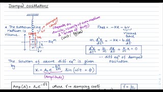 Simple Harmonic Motion Damped and Forced Oscillations Lecture 8 [upl. by Buckels522]