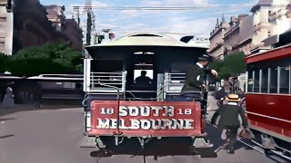 Melbourne Australia 1910 in color 60fpsRemastered wsound design added [upl. by Scot]