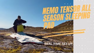 Nemo Tensor All Season Sleeping Pad Real time set up [upl. by Ojeillib786]