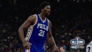 2017 NBA AllStar l Timothe LuwawuCabarrot on Joel Embiid NBAvote [upl. by Nuri]