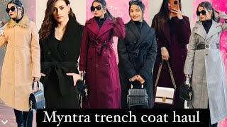 Myntra trench coat haul trench coat haul all under ₹2000 only latest and best trench coat haul [upl. by Savinirs839]