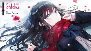 Nightcore  Stitches Lyrics [upl. by Elleinod]