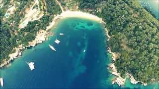 Gialiskari Beach Corfu Greece Aerial View [upl. by Oneil]