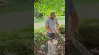 Making A DIY Baseball Bat With An Axe [upl. by Redmer]