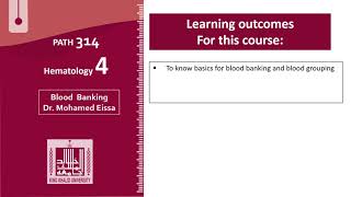 Hematology  4  U1L1  Learning outcomes [upl. by Yennep223]