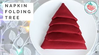 Napkin Folding Tutorial  Christmas Tree Napkin Fold  EASY Folding for Dinner Tables OrigamiTree [upl. by Peirce]