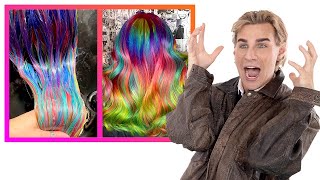 Hairdresser Reacts To Fantasy Hair Color Transformations [upl. by Gronseth]