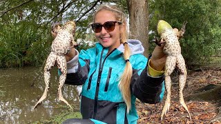 FROGGIN In the Louisiana BAYOU Catch amp Cook Frog Legs [upl. by Ruhtracam]