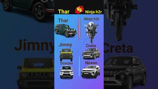 Mahindra Thar Roxx vs Ninja H2R 😈shorts [upl. by Beaufort]