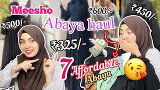 MEESHO ABAYA HAUL 😍 best affordable Abaya jilbab ‼️🤩starting ₹325 only 💸🫰🏻 [upl. by Debora]