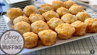 Cheesy Garlic Muffins  Flaky Buttery Cheesy Delicious  Food Crazed [upl. by Sheilah]