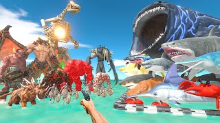 FPS Avatar in Aquapark Rescues Sea Monsters and Fights Infernals  Animal Revolt Battle Simulator [upl. by Shatzer862]