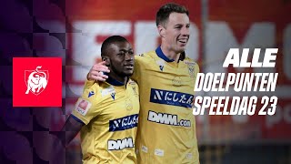 ALLE DOELPUNTEN SPEELDAG 23 👀⚽ Jupiler Pro League hoogtepunten 2324 [upl. by Joshua]