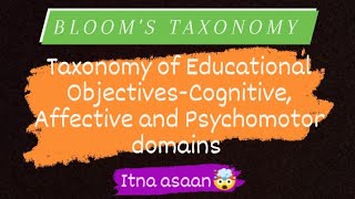 Taxonomy of Educational Objectives  BLOOMS Taxonomy  BEd In Hindi Bohot Easy Explanation 📚💯📖🤯 [upl. by Olsson52]