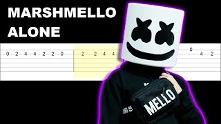 Marshmello  Alone Easy Guitar Tabs Tutorial [upl. by Analah590]