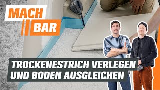 Trockenestrich verlegen und Boden ausgleichen  OBI [upl. by Elatan]