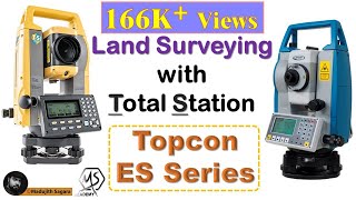 How to do land surveying with the Total Station  Topcon ES series [upl. by Christabelle927]