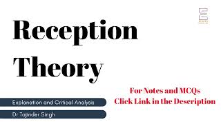 Reception Theory  Literary Terms  UGC NET NTA  Master Cadre  Lecturer Cadre [upl. by Dnartreb]