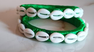 Diy beautiful Cowrie shells bangles 😍❤️ youtubevideo handmade diycraft diyjewellery [upl. by Bank]