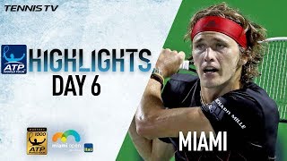 Highlights Zverev Kyrgios Advance To Miami Showdown [upl. by Noyahs]