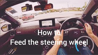 How to steer a car by feeding the wheel [upl. by Imoyaba]