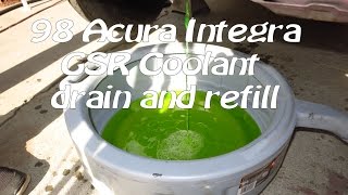 19942001 Acura Integra GSR coolant drain and refill [upl. by Mireille]