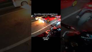 Bmw s1000rr vs turbo Lamborghini drag race shorts rider viral [upl. by Asserak10]