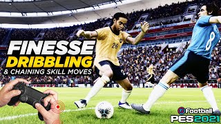 PES 2021  FINESSE DRIBBLING amp SKILL COMBOS TUTORIAL 4K [upl. by Nwadrebma]