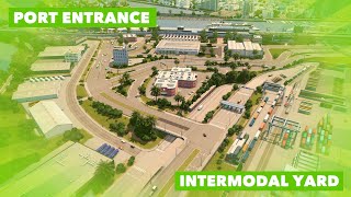 Preparing an Island for a MASSIVE Container Port Toll Money  Intermodal Yard  Cities Skylines [upl. by Ocramed]