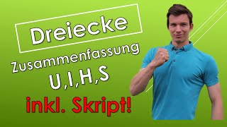 Konstruktion besonderer Punkte im Dreieck  U H S I  KURZE Zusammenfassung mit SKRIPT [upl. by Ylloh]