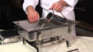 Setting Up a Chafing Dish for Buffet Service [upl. by Anitsyrk]