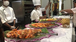 2300 ALL YOU CAN EAT Dinner Buffet at Tonle Bassac II in Phnom Penh  CAMBODIA [upl. by Julide954]